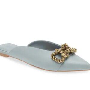 Open Edit Kyla Flat Mule, Blue Mineral Size 11